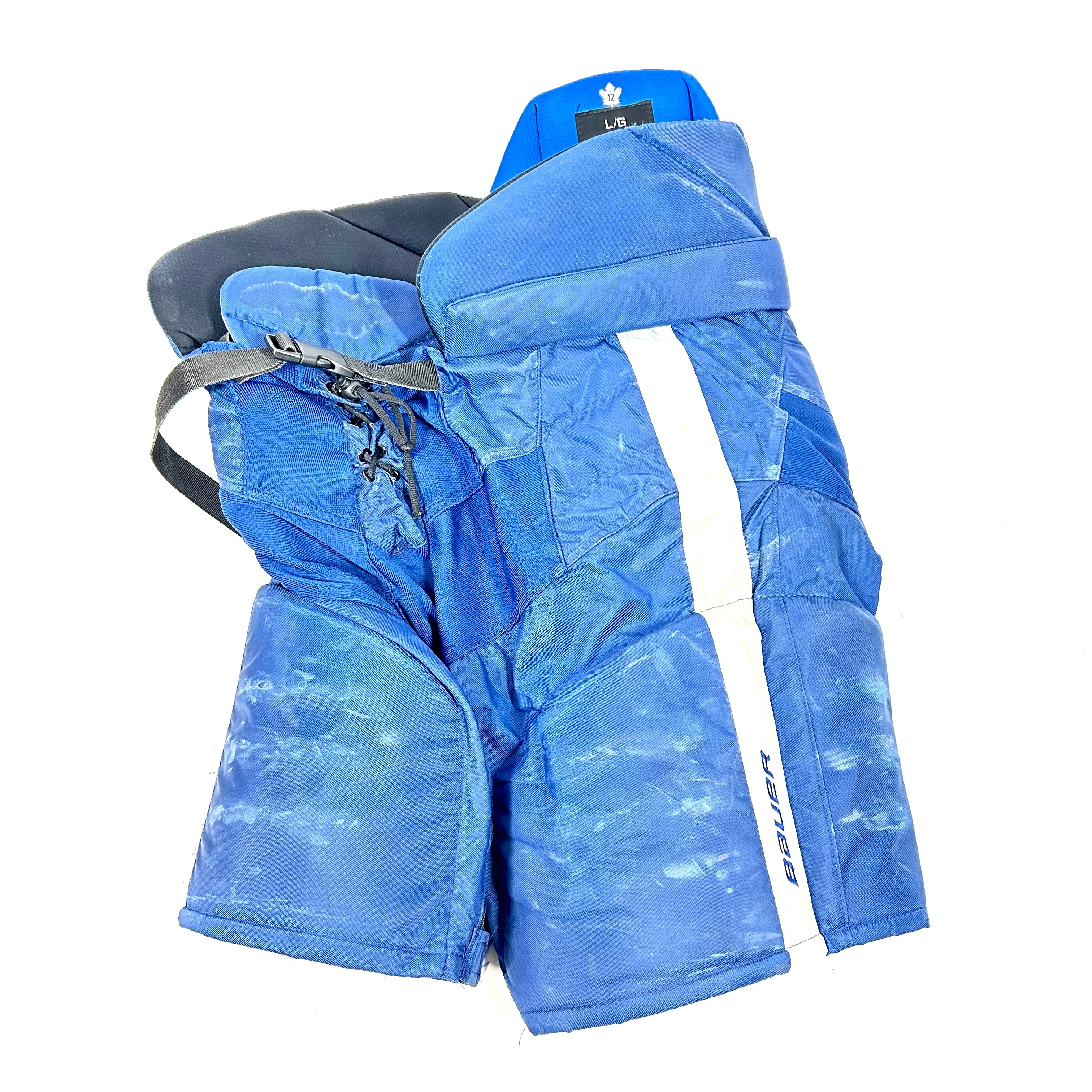 Bauer Nexus - Pantalon de hockey Pro Stock de la LNH d'occasion - Maple Leafs de Toronto (bleu/blanc)